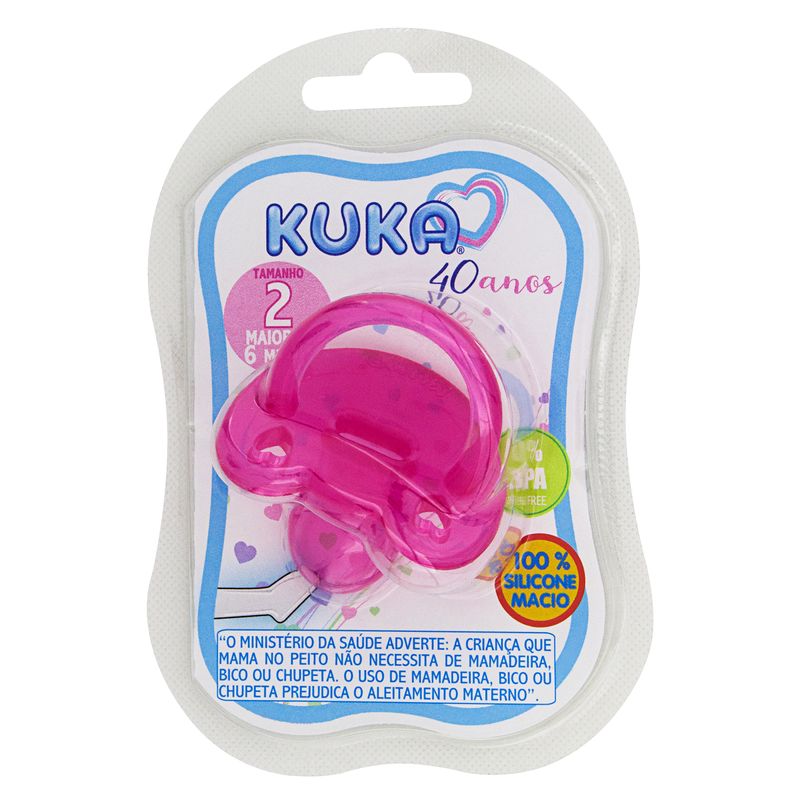Chupeta-Tamanho-2-Rosa-Kuka-Cartela-1-Unidade