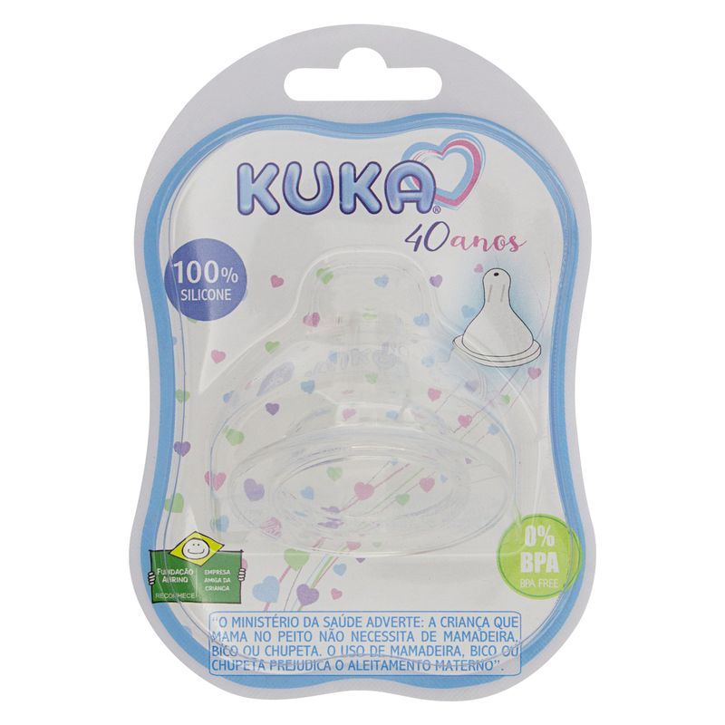 Bico-de-Silicone-para-Mamadeira-Tamanho-1-Incolor-Kuka-Cartela-1-Unidade