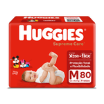 Fralda-Descartavel-Xtra-Flex-Protecao-Total-Tamanho-M-Huggies-Supreme-Care-Pacote-80-Unidades