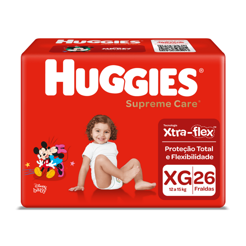 Fralda-Descartavel-Xtra-Flex-Protecao-Total-Tamanho-XG-Huggies-Supreme-Care-Pacote-26-Unidades