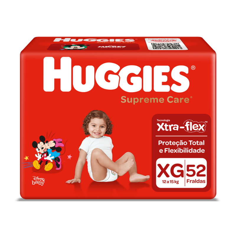 Fralda-Descartavel-Xtra-Flex-Protecao-Total-Tamanho-XG-Huggies-Supreme-Care-Pacote-52-Unidades