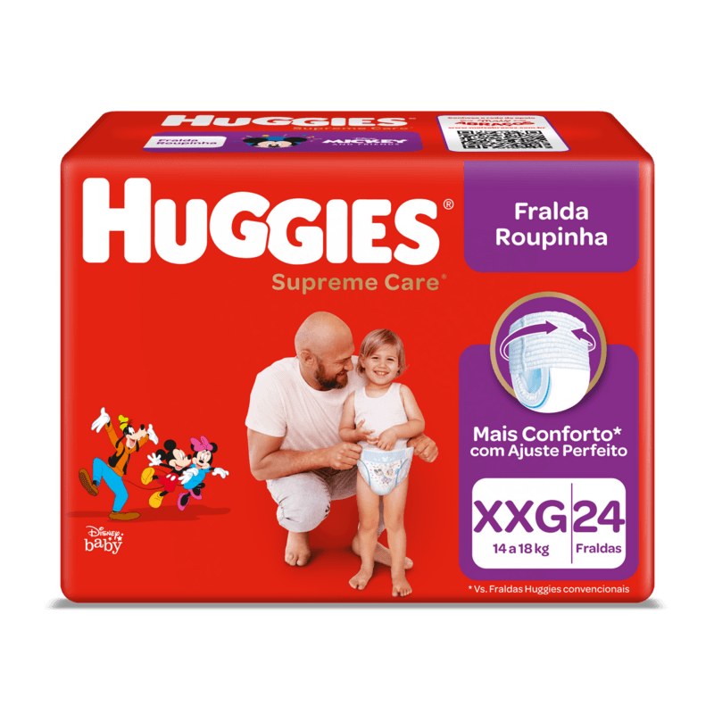 Fralda-Descartavel-Roupinha-Tamanho-XXG-Huggies-Supreme-Care-Pacote-24-Unidades