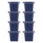 Conjunto-de-Potes-de-Plastico-Quadrados-com-Tampa-Azul-Marinho-Plasutil-8-Unidades