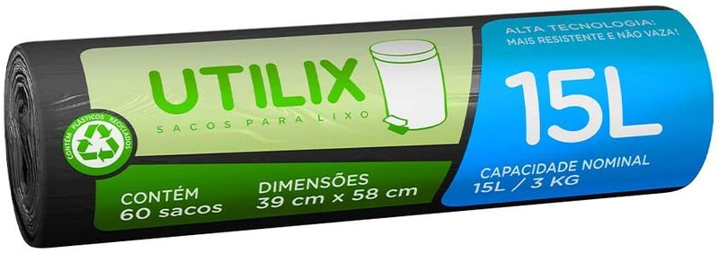 Saco-de-Lixo-mais-Resistente-e-Nao-Vaza-Utilix-Pacote-60-Unidades-15l-Cada