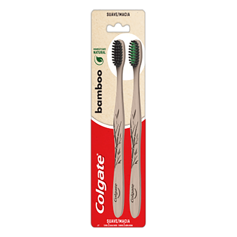 Escova-de-Dente-Macia-Bamboo-Natural-Colgate-Cartela-2-Unidades