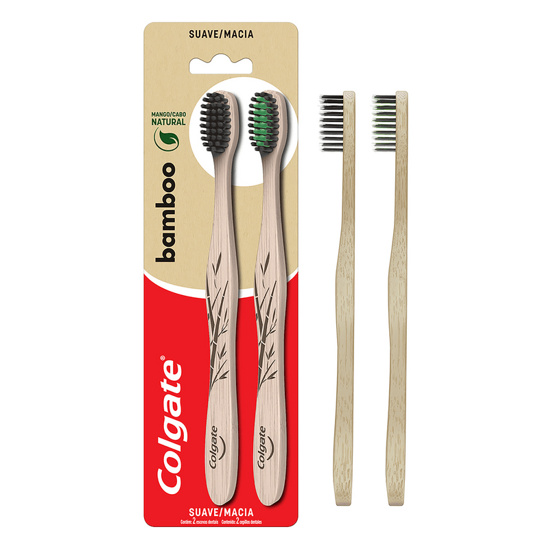 Escova-de-Dente-Macia-Bamboo-Natural-Colgate-Cartela-2-Unidades