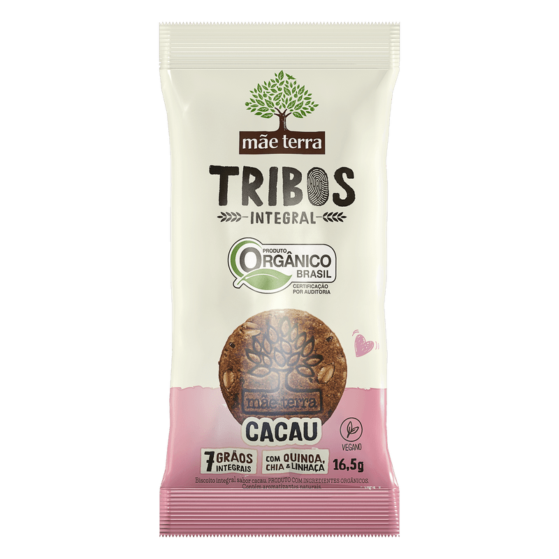 Biscoito-Integral-Organico-Cacau-Mae-Terra-Tribos-Pacote-165g