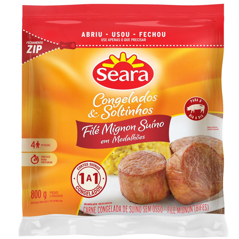 File-Mignon-Suino-em-Medalhoes-Congelado---Soltinhos-Seara-Pacote-800g