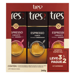 Kit-Cafe-em-Capsula-Torrado-e-Moido-Espresso-Vibrante---Espresso-Forza-Tres-Caixa-3-Unidades-80g-Cada-Leve-3-Pague-2