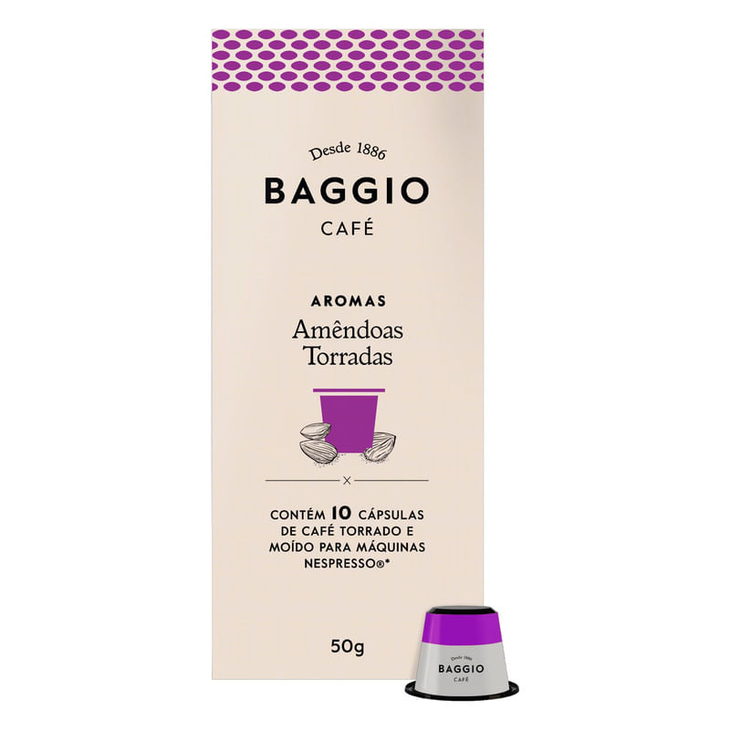 Cafe-em-Capsula-Torrado-e-Moido-Amendoas-Torradas-Baggio-Aromas-Caixa-50g-10-Unidades