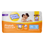 Fralda-Descartavel-Infantil-Tamanho-XG-Protek-Pom-Pom-Pacote-12-Unidades