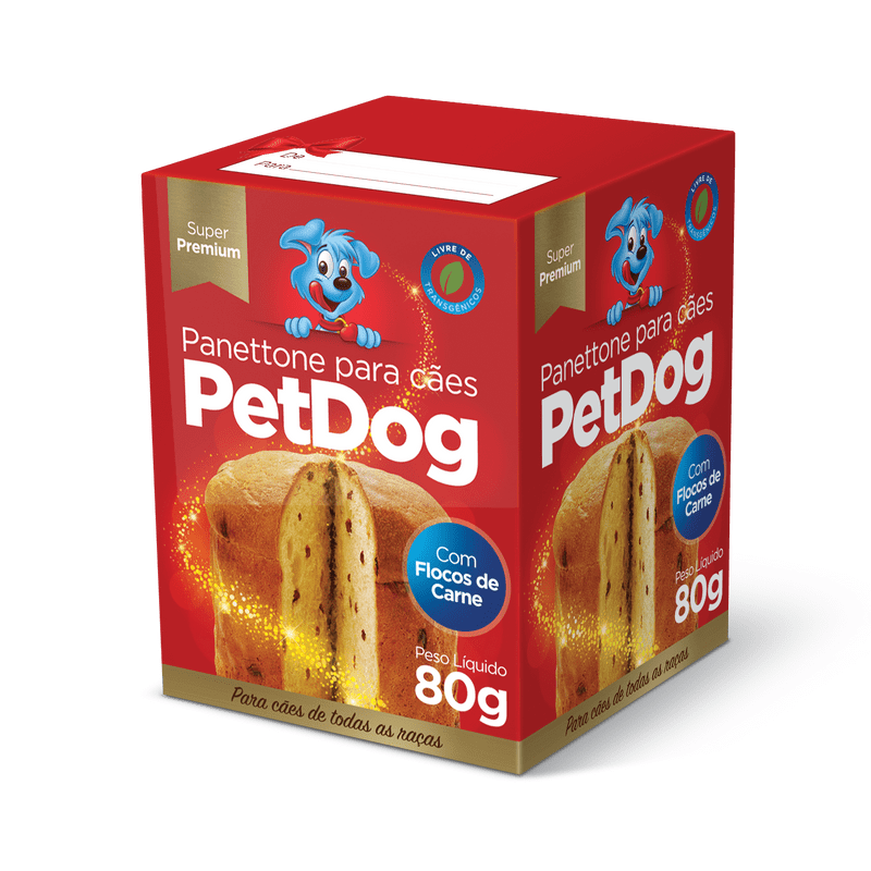 Panettone-para-Caes-com-Flocos-de-Carne-Petdog-Caixa-80g-Super-Premium