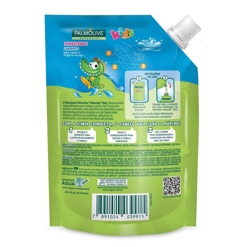 Shampoo-Maca-Verde-Naturals-Kids-Palmolive-Sache-200ml-Refil