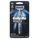 Aparelho Recarregável e Carga para Barbear Gillette Mach3 Turbo