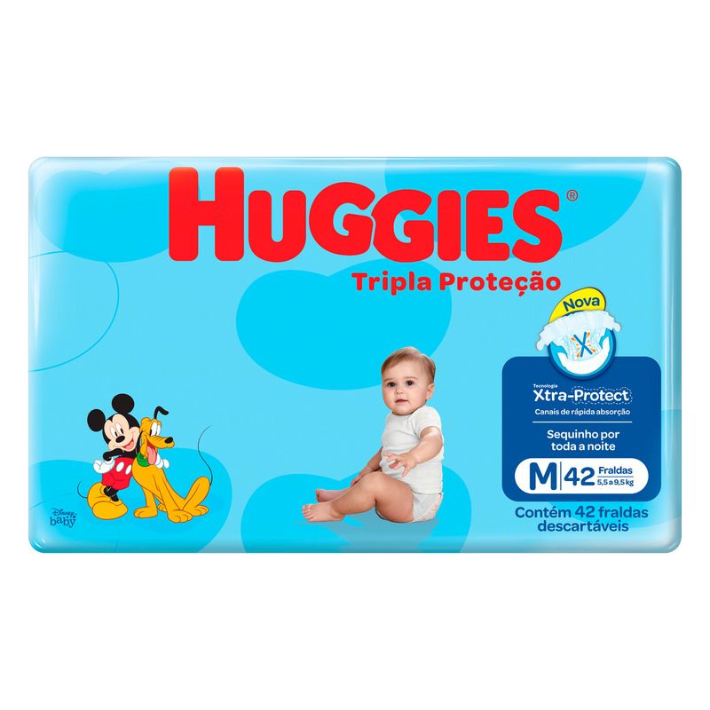 Fralda-Descartavel-Infantil-Tripla-Protecao-M-Huggies-Pacote-com-42-Unidades-Nova