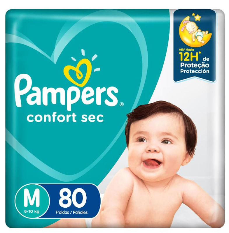 Fralda-Descartavel-Infantil-Confort-Sec-M-Pampers-Pacote-com-80-Unidades