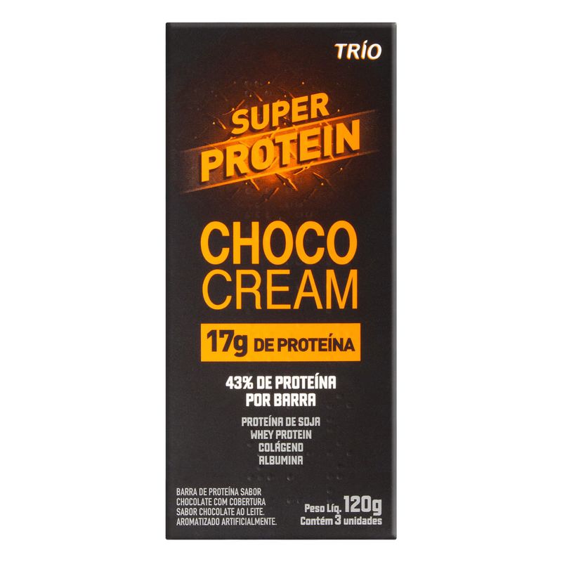 Barra-de-Cereal-Proteina-Choco-Cream-Cobertura-Chocolate-ao-Leite-Super-Protein-Trio-Caixa-3-Unidades