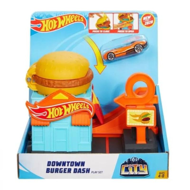Conjunto-Pista-Loja-de-Hamburguer-City-Hot-Wheels-Mattel