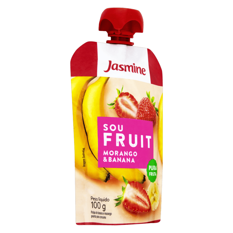 Pure-de-Frutas-Banana-e-Morango-sem-Acucar-Jasmine-Sou-Fruit-Squeeze-100g