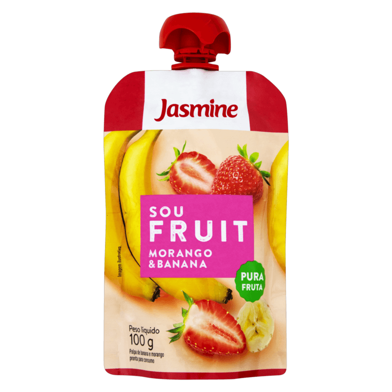 Pure-de-Frutas-Banana-e-Morango-sem-Acucar-Jasmine-Sou-Fruit-Squeeze-100g