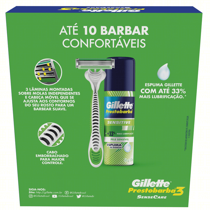 Kit-4-Aparelhos-Descartaveis-para-Barbear-Gillette-Prestobarba3-SenseCare---1-Espuma-de-Barbear-56g