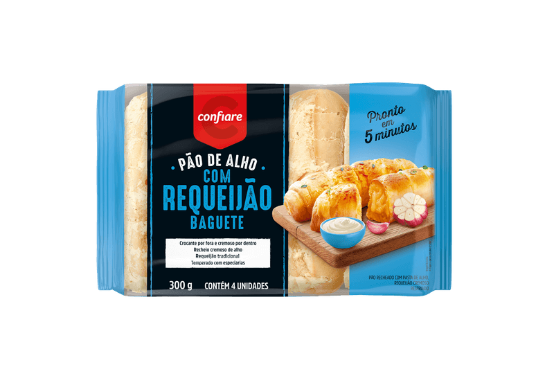 Pao-de-Alho-com-Requeijao-Tipo-Baguete-Confiare-Pacote-300g