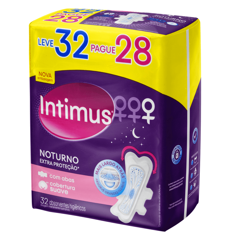 Absorvente-com-Abas-Suave-Extra-Protecao-Noturno-Intimus-Pacote-32-Unidades-Leve-32-Pague-28