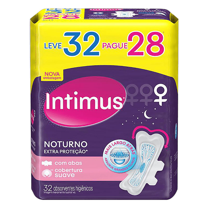 Absorvente-com-Abas-Suave-Extra-Protecao-Noturno-Intimus-Pacote-32-Unidades-Leve-32-Pague-28