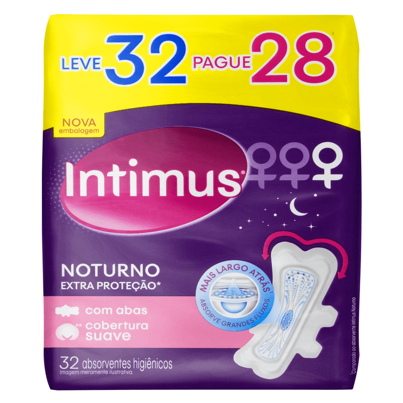 Absorvente-com-Abas-Suave-Extra-Protecao-Noturno-Intimus-Pacote-32-Unidades-Leve-32-Pague-28