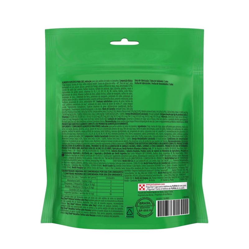 Petisco-para-Caes-Adultos-Tortinhas-de-Maca-Extra-Life-Dog-Chow-Purina-Sache-75g