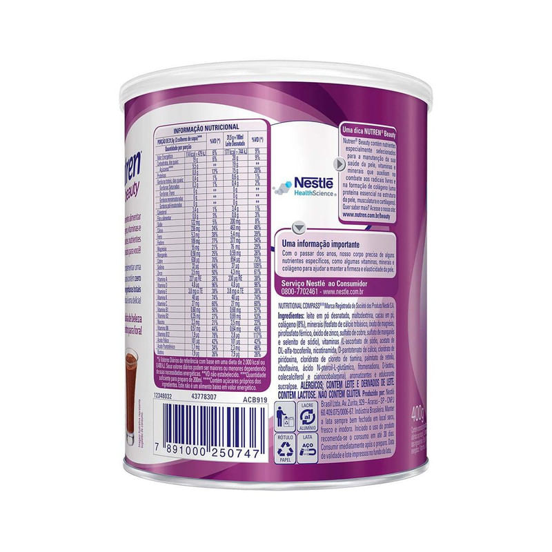 Po-para-Preparo-de-Bebida-com-Colageno-Dark-Chocolate-Nutren-Beauty-Nestle-Lata-400g