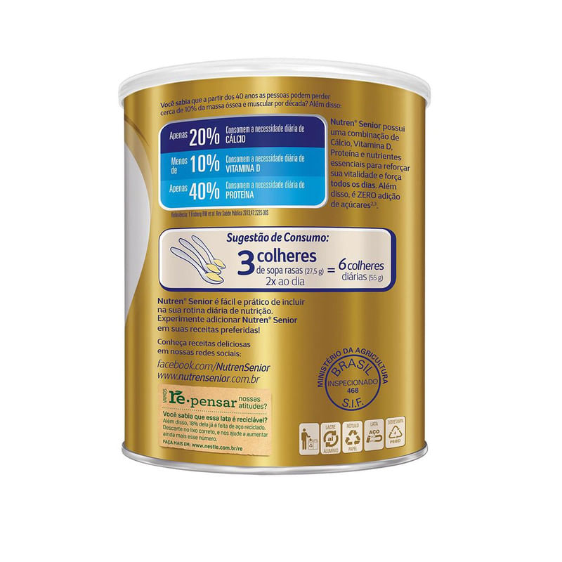 Composto-Lacteo-Zero-Lactose-Nutren-Senior-Nestle-Lata-740g
