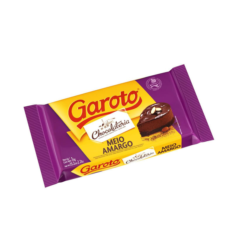 Chocolate Meio Amargo Garoto Chocolateria Pacote 1kg