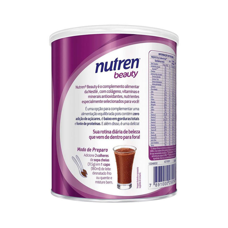 Po-para-Preparo-de-Bebida-com-Colageno-Dark-Chocolate-Nutren-Beauty-Nestle-Lata-400g