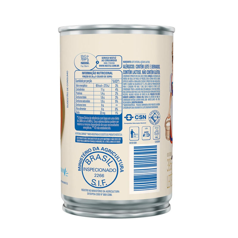 Leite Condensado Integral Original Nestlé Moça Lata 395g