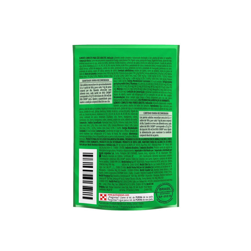 Alimento-para-Caes-Adultos-Carne-ao-Molho-Purina-Dog-Chow-Pacote-100g