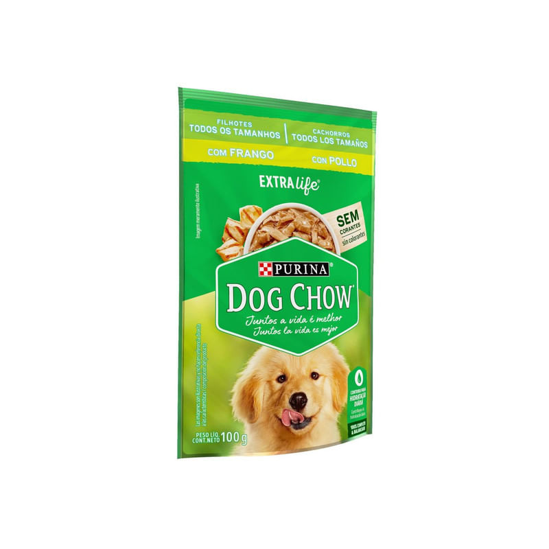 Racao-Umida-para-Caes-Filhotes-Sabor-Frango-Extra-Life-Dog-Chow-Purina-Sache-100g