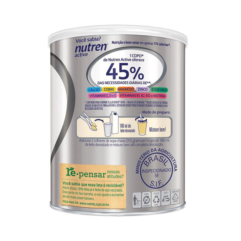 Composto-Lacteo-Baunilha-Nutren-Active-Nestle-Lata-400g