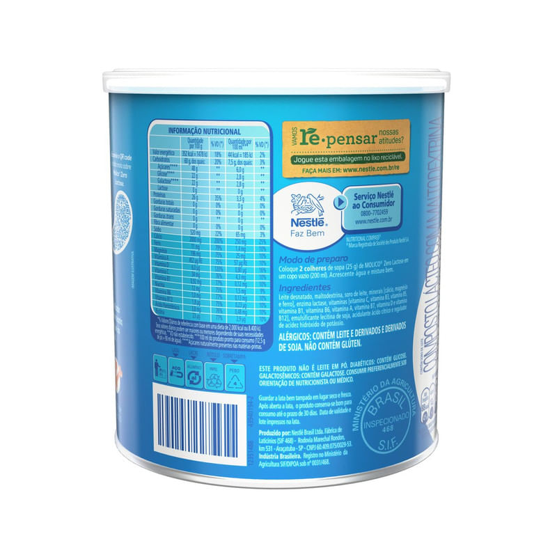 Composto-Lacteo-Zero-Lactose-Nestle-Lata-Molico-Nestle-Lata-260g