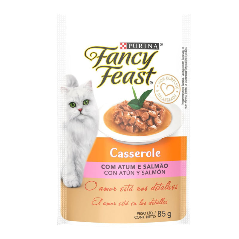 Racao-Umida-para-Gatos-Adultos-Casserole-com-Atum-e-Salmao-Fancy-Feast-Purina-Sache-85g