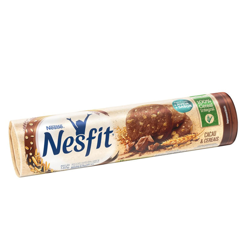 Biscoito-Integral-Cacau---Cereais-Nesfit-Nestle-Pacote-160g