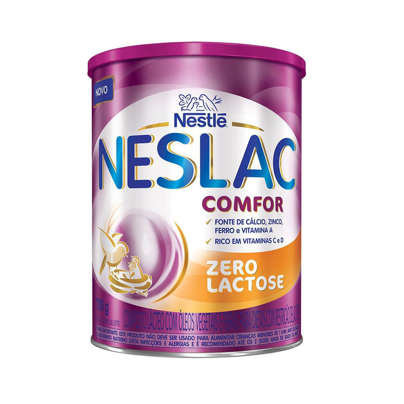 Composto-Lacteo-Zero-Lactose-Neslac-Comfor-Nestle-Lata-700g