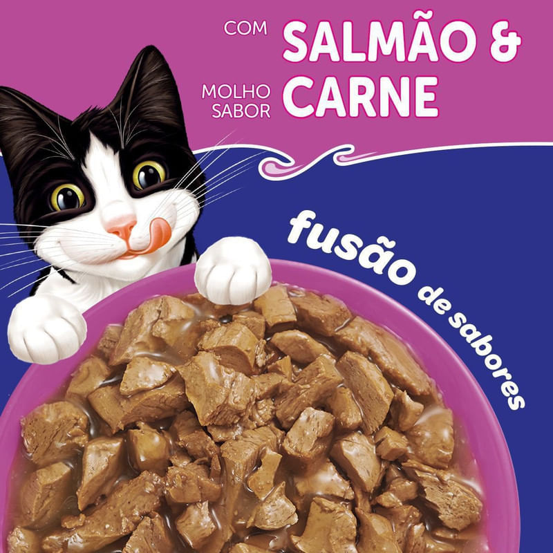 Alimento-para-Gatos-Adultos-Salmao-e-Carne-Fantastic-Mix-Purina-Felix-Sache-85g