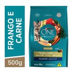 Alimento-para-Gatos-Filhotes-Frango-e-Carne-One-Visible-Nutrition-Purina-Pacote-500g