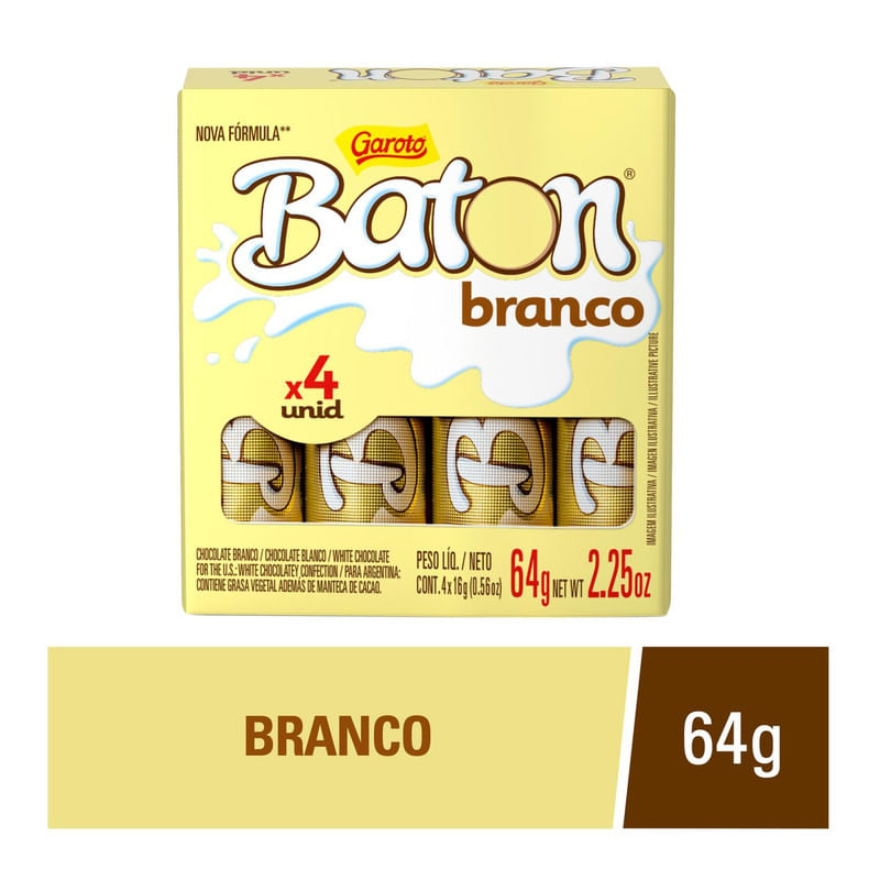 Chocolate Branco Baton Garoto Caixa 64g