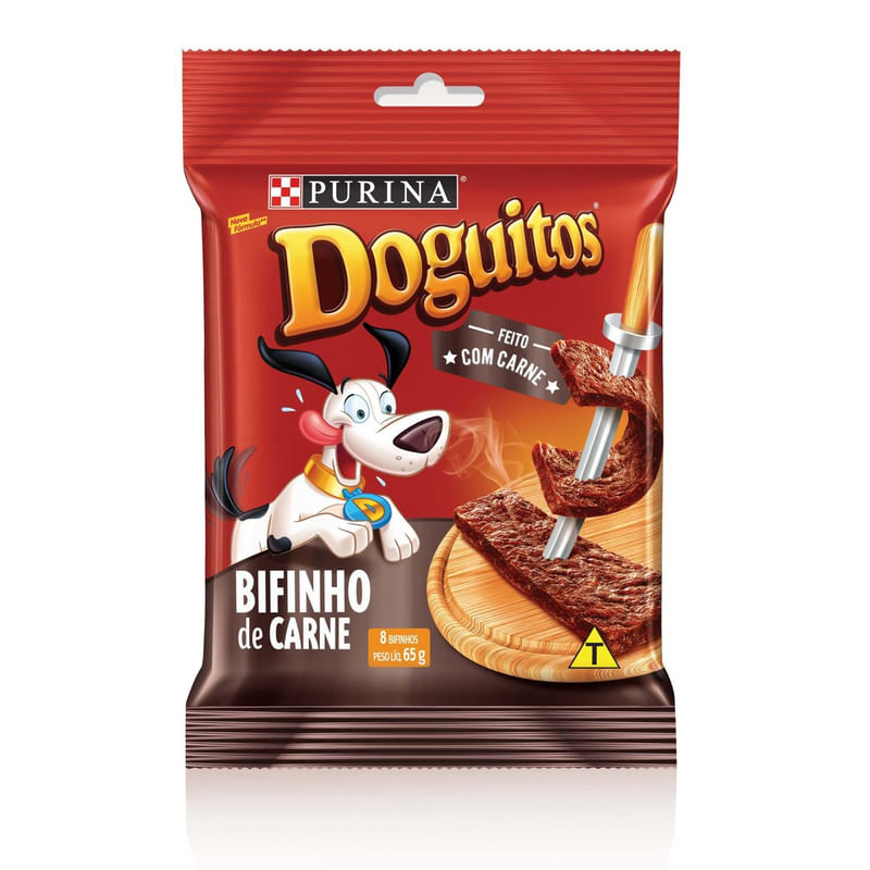Petisco-para-Caes-sabor-Carne-Bifinho-Doguitos-Purina-Pacote-65g