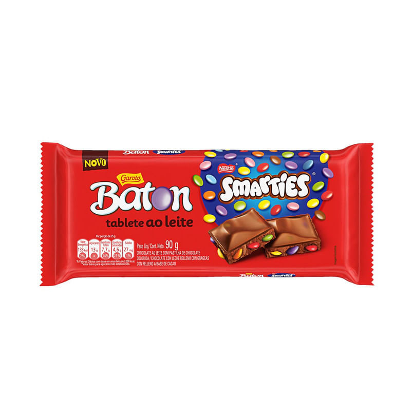Barra-de-Chocolate-ao-Leite-com-Pastilhas-Coloridas-Smarties---Baton-Garoto-90g
