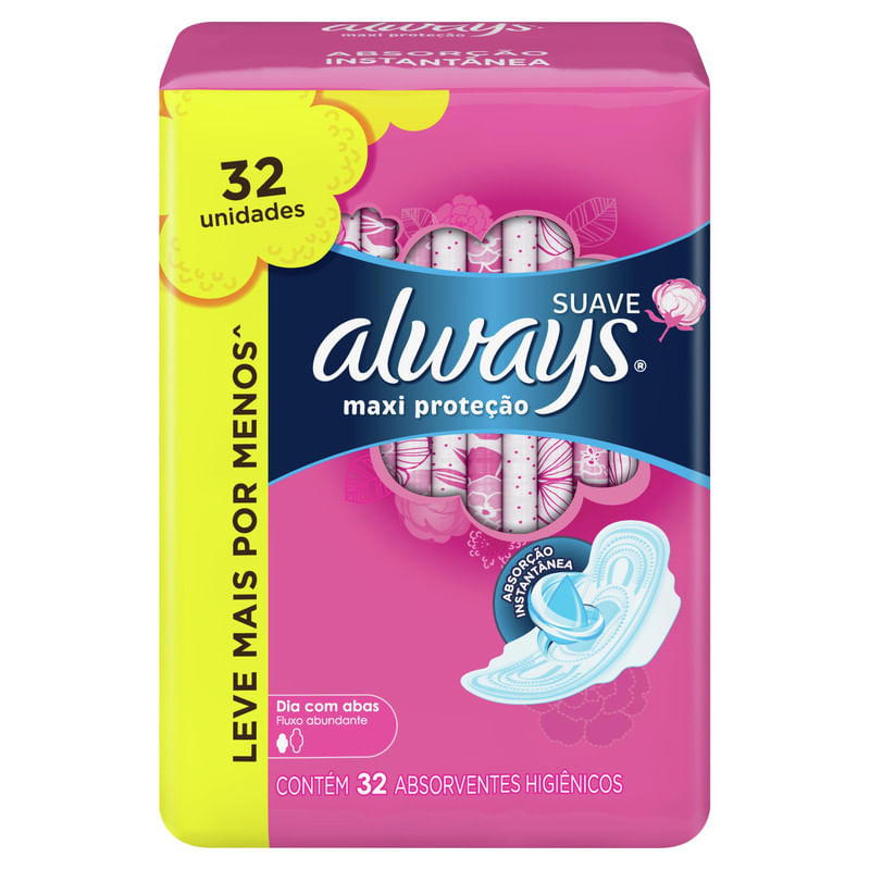 Absorvente-Always-Maxi-protecao-Suave-com-abas-32-Unidades