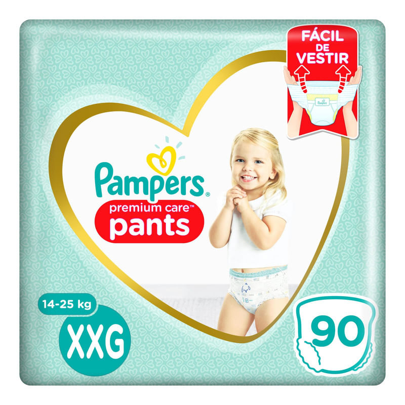 Fralda Descartável Pants Premium Care Tamanho Xxg Pampers Pacote 90