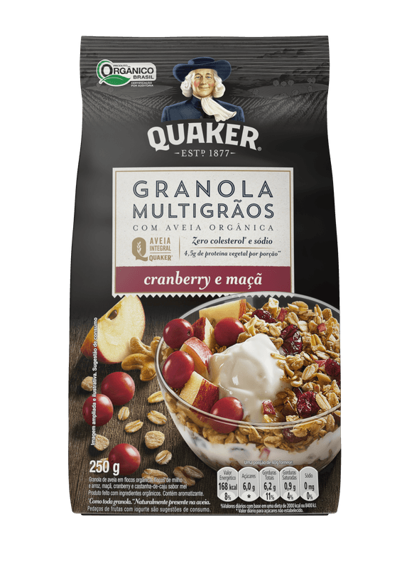 Granola-Multigraos-Organica-Cranberry-e-Maca-Quakers-Pacote-250g